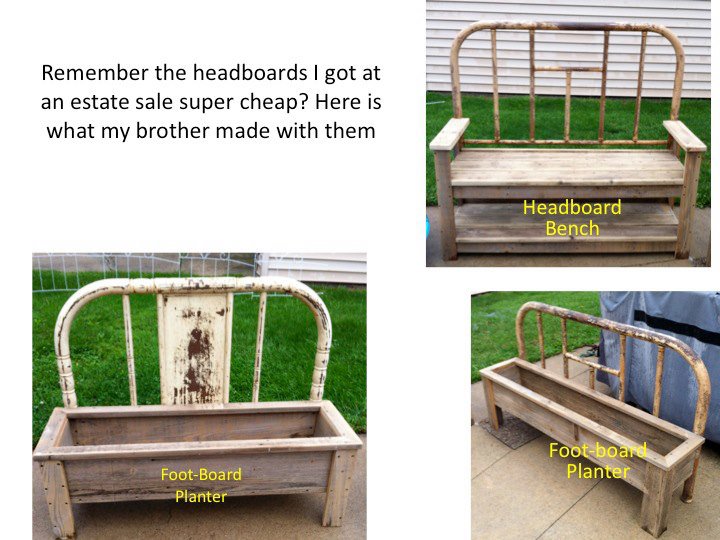 How to make a bench and planter from old bed frames  Flea Market 