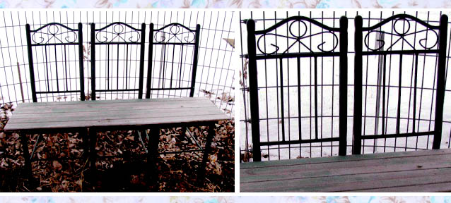 GardenBenchFleaMarketStyle1 Three chairs joined to make a garden bench