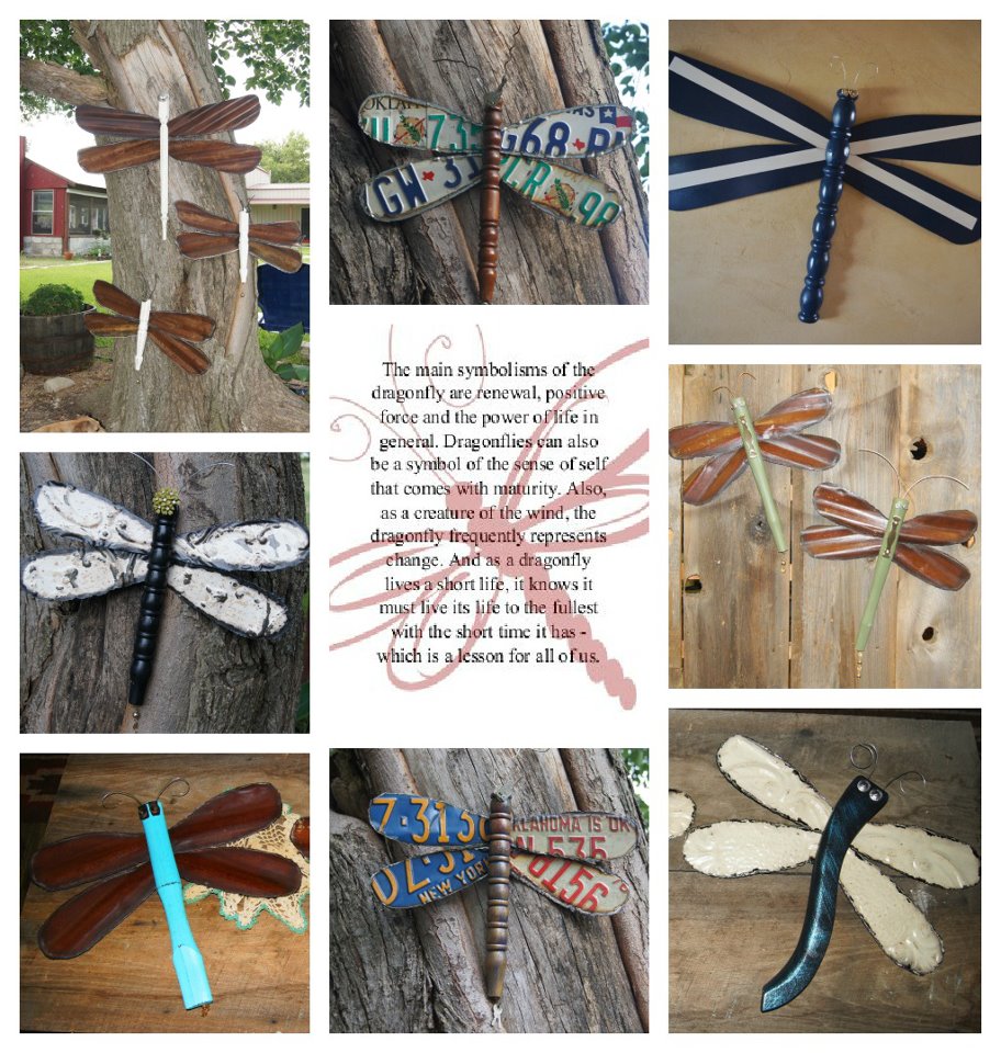  Repurposed Life created a collage f dragonflies meant for the garden.