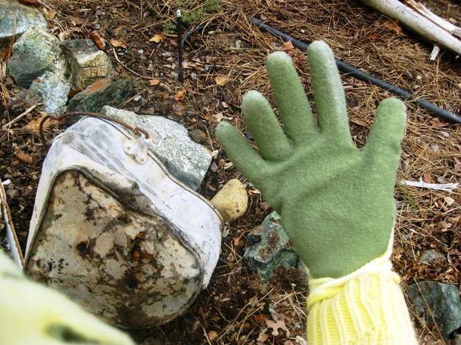 Wear gloves around rust, sharp metal and glass