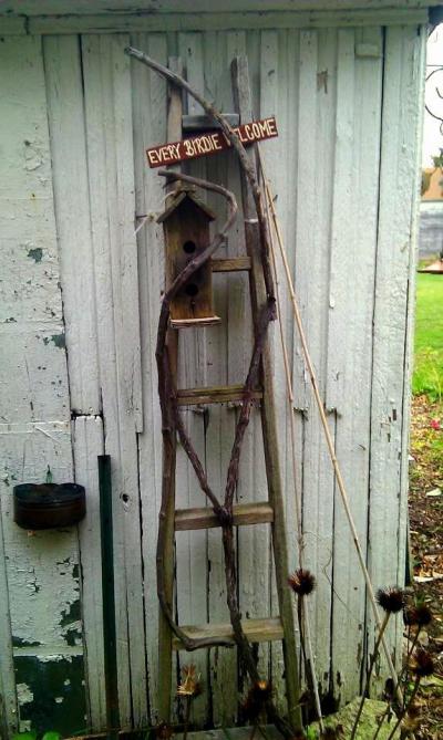 Annie Downs's rustic garden ladder